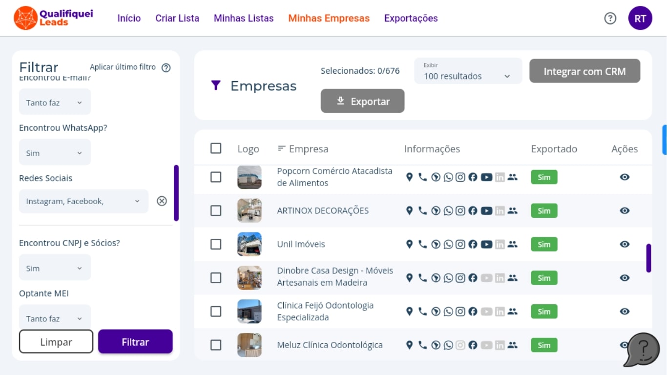 print tela de empresas qualifiquei leads min ⋆ Qualifiquei Leads